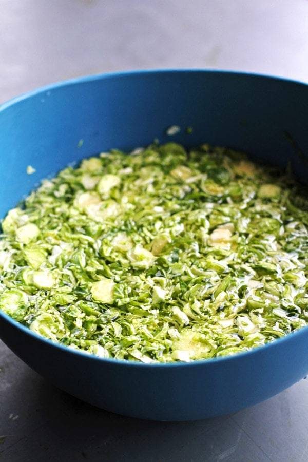 Chopped brussels sprouts.