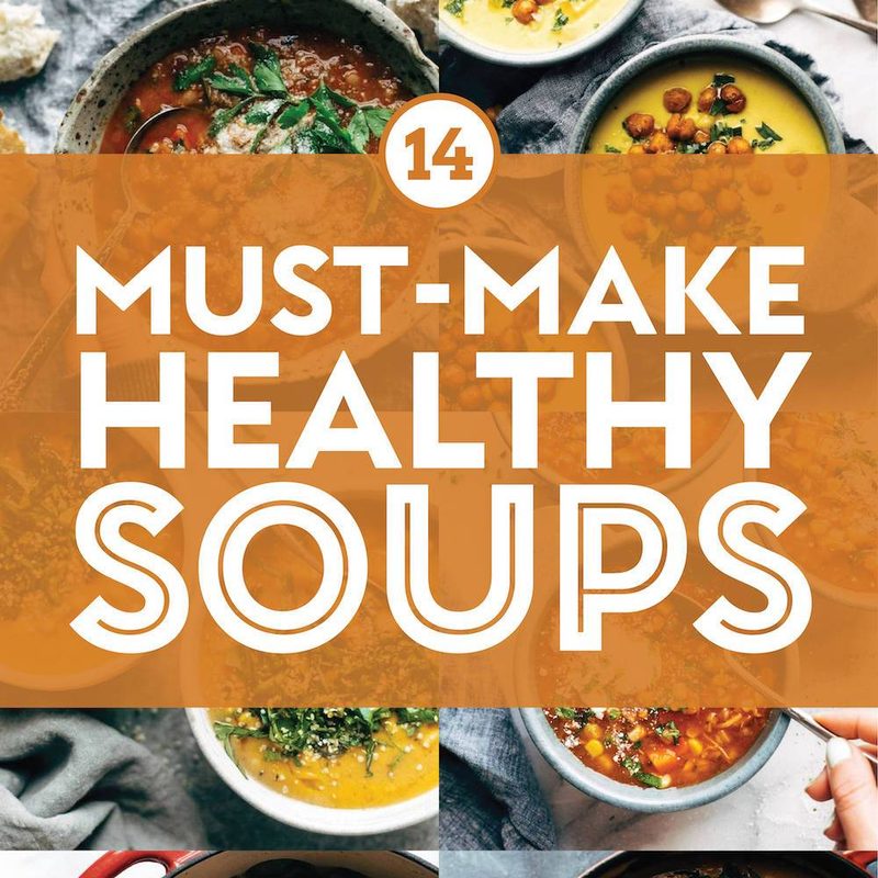 Soup recipes in a collage.