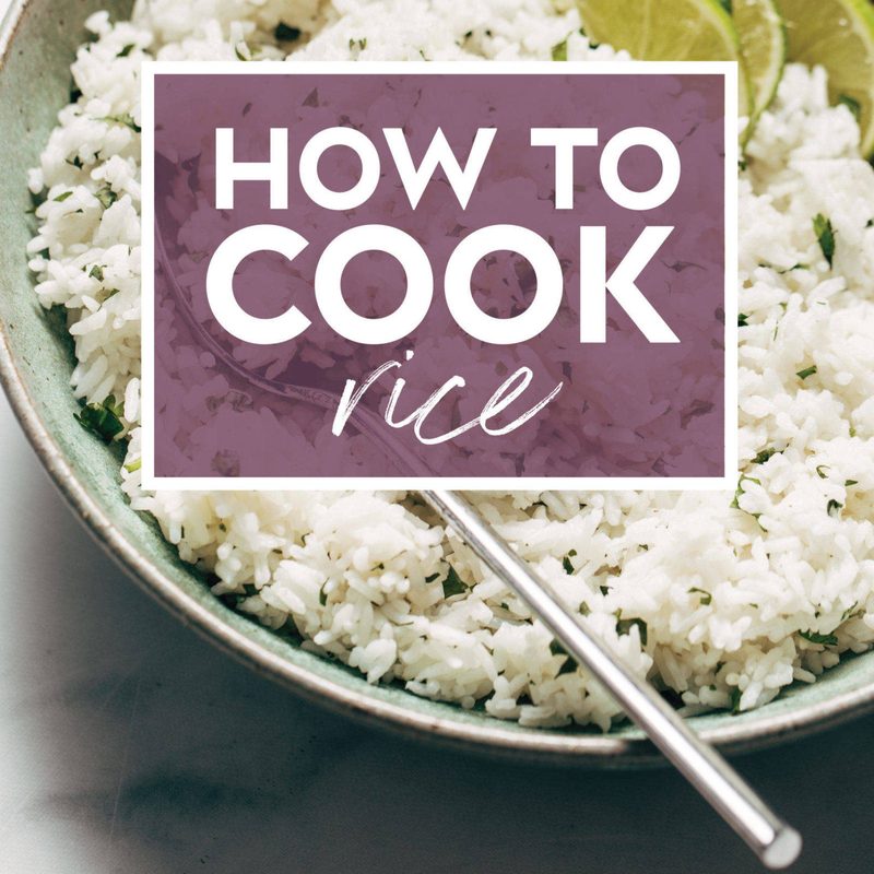 Image with rice and how to cook it.