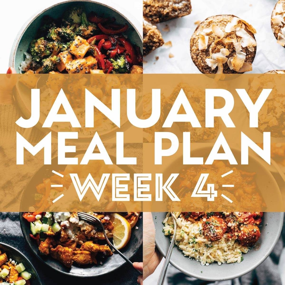 Collage of images for meal plan week 4
