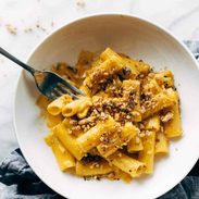 A picture of Pumpkin Rigatoni with Rosemary Walnut Crispies