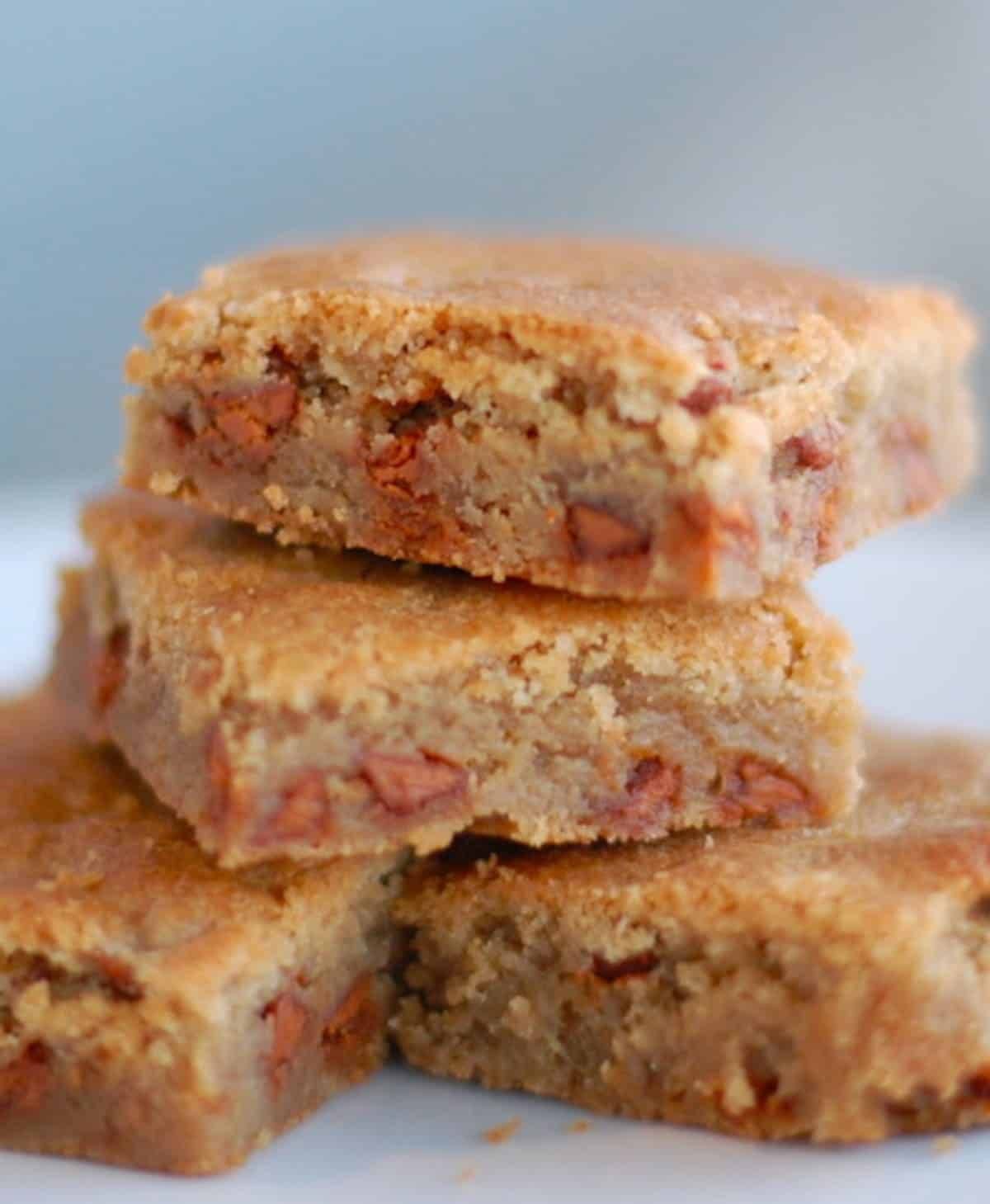 Stack of snickerdoodle blondies.