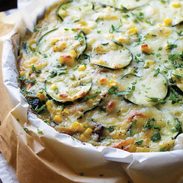 Sweet corn zucchini pie.