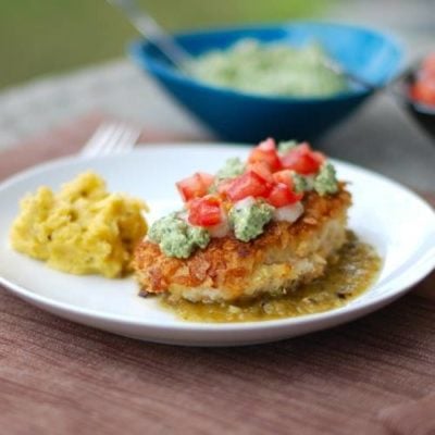 Tortilla Chicken with Salsa Verde
