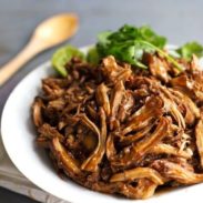 Honey Glazed Crockpot Chicken Adobo - simple pantry ingredients, hardly any hands-on time, 200 calories. | https://build-body.today